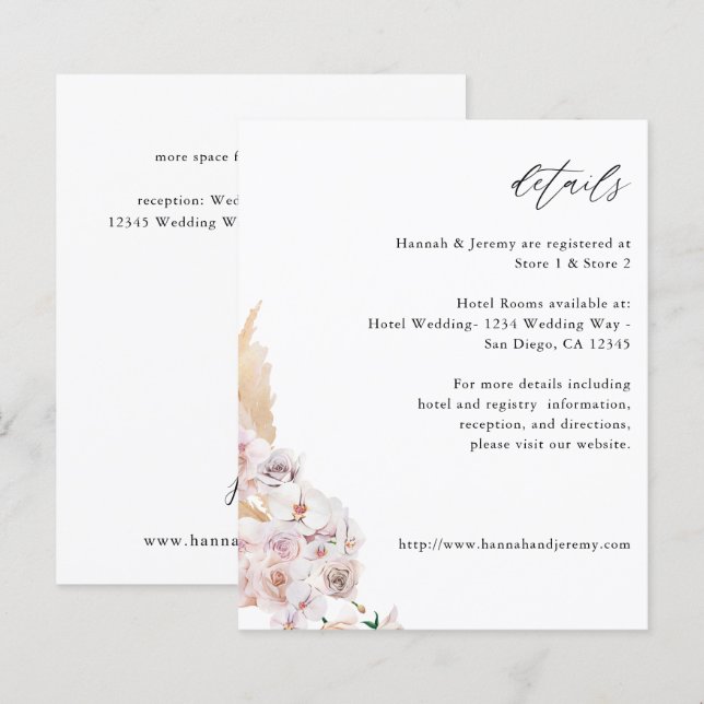 Budget Greenery Boho Tropical Floral  Details (Front/Back)