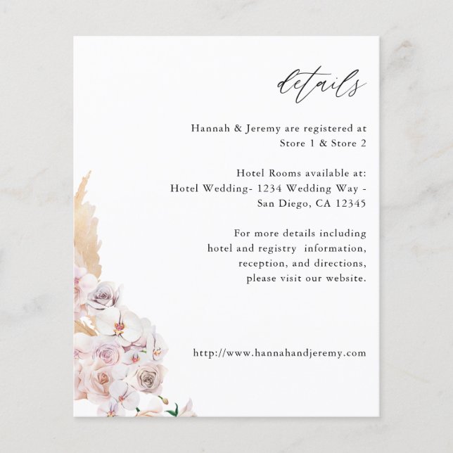 Budget Greenery Boho Tropical Floral Details Flyer (Front)