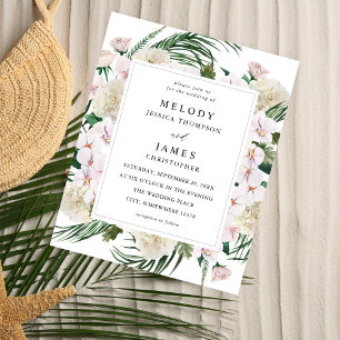 Budget Greenery Boho Tropical Floral Wedding Flyer