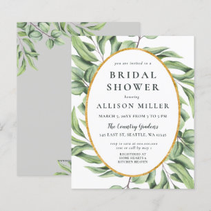 Budget Greenery Bridal Shower Invitation