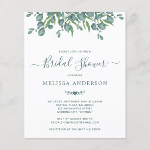 Budget Greenery Eucalyptus Bridal Shower Invite