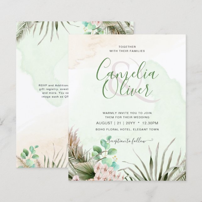 BUDGET Greenery Eucalyptus Pampas Grass Wedding (Front/Back)
