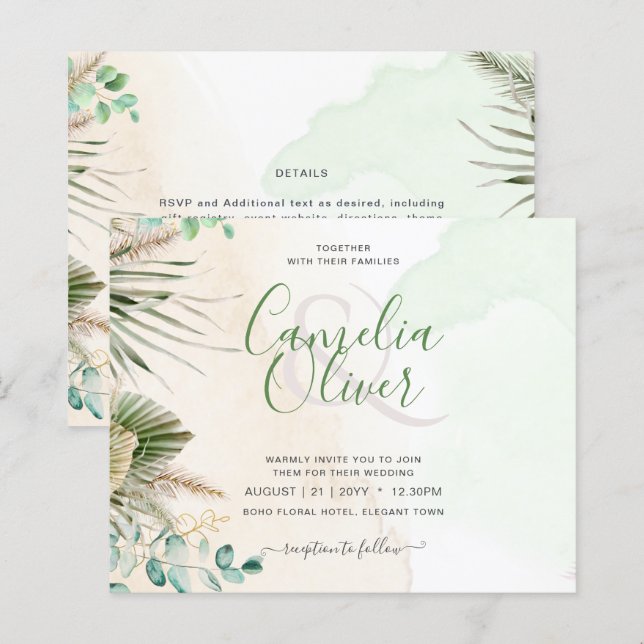 BUDGET Greenery Eucalyptus Pampas Grass Wedding (Front/Back)