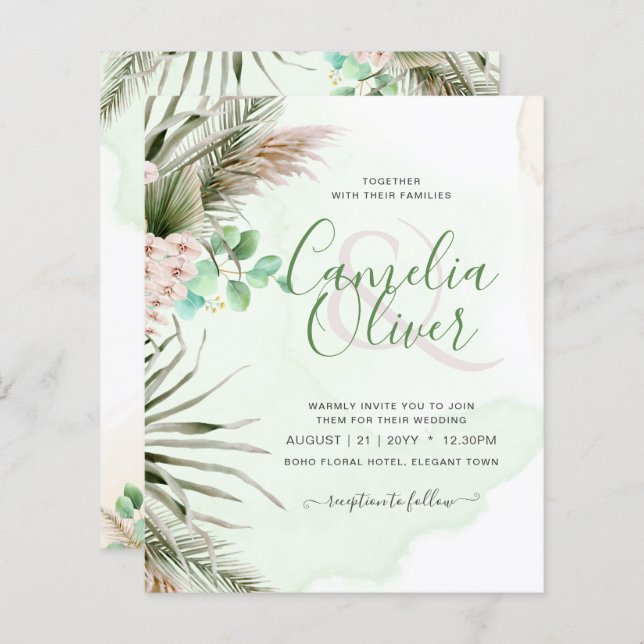 BUDGET Greenery Eucalyptus Pampas Grass Wedding (Front/Back)