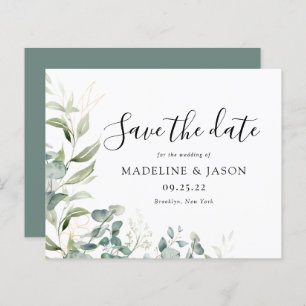  BUDGET Greenery Eucalyptus Wedding Save The Date