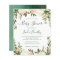 Budget Greenery Floral Baby Shower Invitations