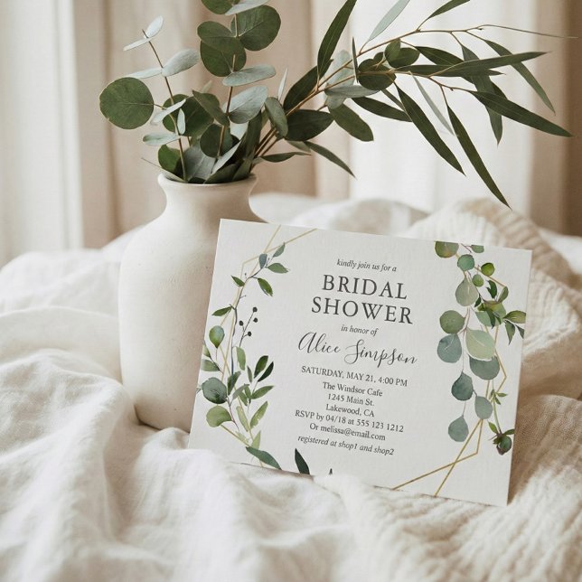 Budget Greenery Garden Bridal Shower Invitation Postcard (Creator Uploaded)