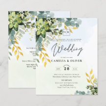 BUDGET Greenery Gold Eucalyptus Leaves Wedding