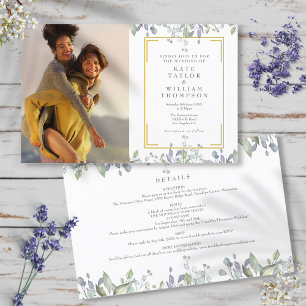 Budget Greenery Photo All In One Wedding Invite