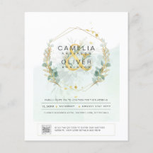 BUDGET Greenery PHOTO Wedding Invitation QR CODE F