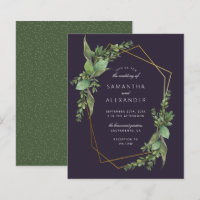 Budget Greenery Purple & Gold Geometric Wedding