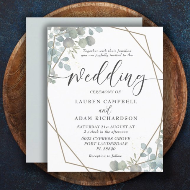 Budget Greenery Watercolor Wedding Invitation (Creator Uploaded)