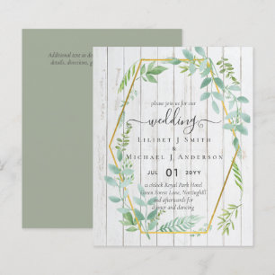 Budget Greenery Wedding Invite