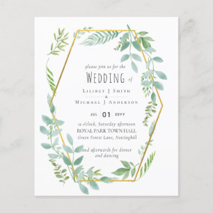 Budget  Greenery Wedding Invite Flyer