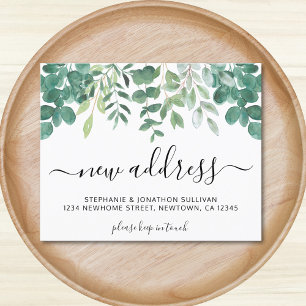 Budget Greenery We've Moved Announcement Card