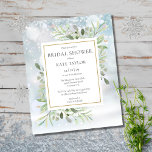 Budget Greenery Winter Bridal Shower Invitation<br><div class="desc">Featuring delicate watercolor leaves on a winter frost background,  this chic budget bridal shower invitation can be personalised with your special bridal shower information. Designed by Thisisnotme©</div>