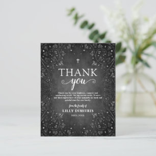 Budget Grey Memorial Funeral  Thank you Card