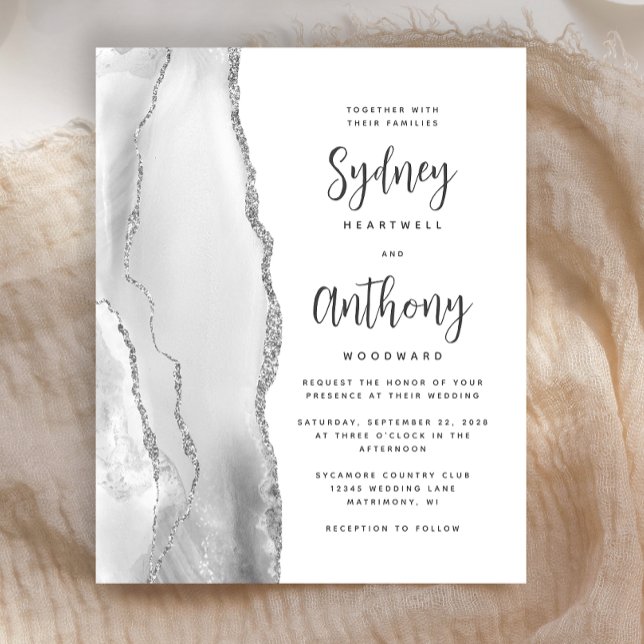 Budget Grey Silver Agate Calligraphy Wedding (Creator Uploaded)