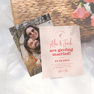 Budget Groovy Sparkle 70s Pink & Red Photo Wedding