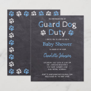 Budget Guard Dog Duty Blue Boy Baby Shower