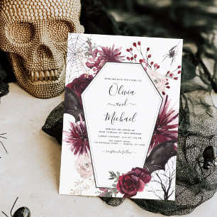 Budget Halloween Fall Dark Wedding Invitation Flyer