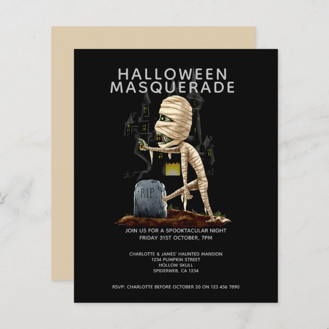 BUDGET Halloween Masquerade Mummy Grave (Front/Back)