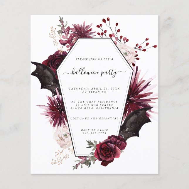 Budget Halloween Party Invitation Flyer (Front)