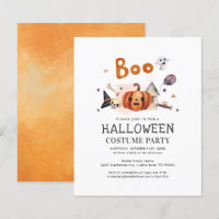 Budget Halloween Pumpkin Costume Party Invitation