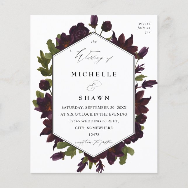 Budget Halloween Purple Floral Wedding Flyer- SM (Front)