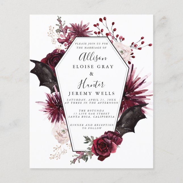 Budget Halloween Wedding Invitation  Flyer (Front)