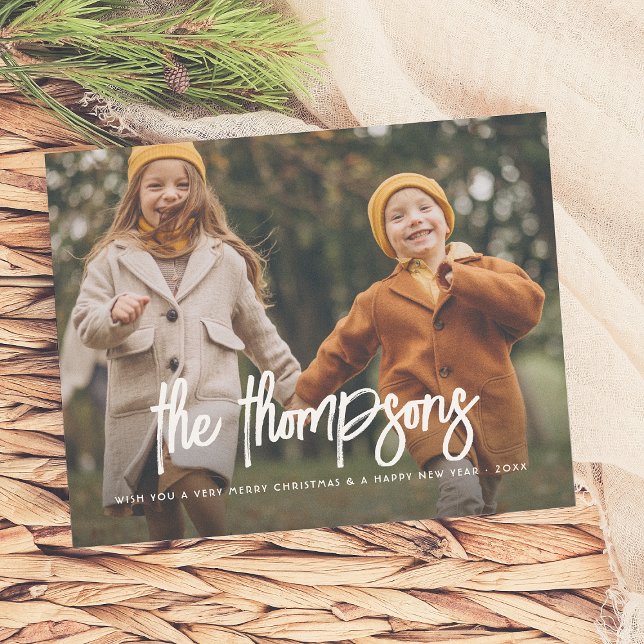 Budget Hand-Lettered Family Name 2 Photo Holiday (Creator Uploaded)