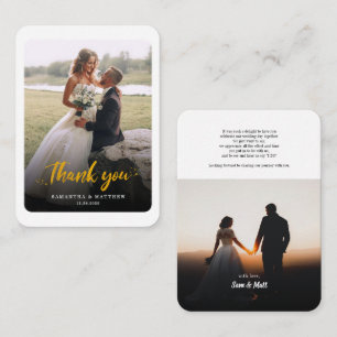 Budget Hand-Lettered Photo Wedding Thank You Card