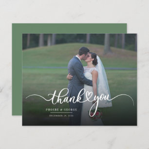 Budget Hand-Lettered Wedding Photo Thank You Card