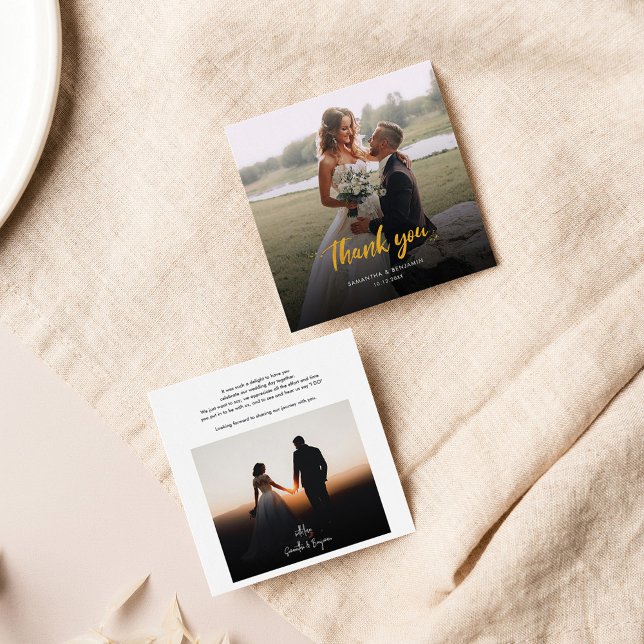 Budget Hand-Lettered Wedding Photo Thank You Card (Creator Uploaded)