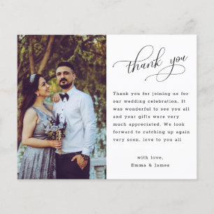 Budget Hand Lettering Photo Wedding Thank You