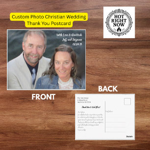 Budget Hand Lettering Photo Wedding Thank You Postcard