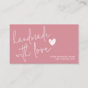 Budget Handmade with Love Pink Heart Jewellery Car Business Card