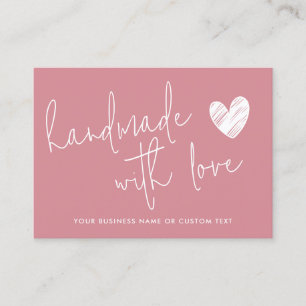 Budget Handmade with Love Pink Thanks Jewellery Ca Business Card