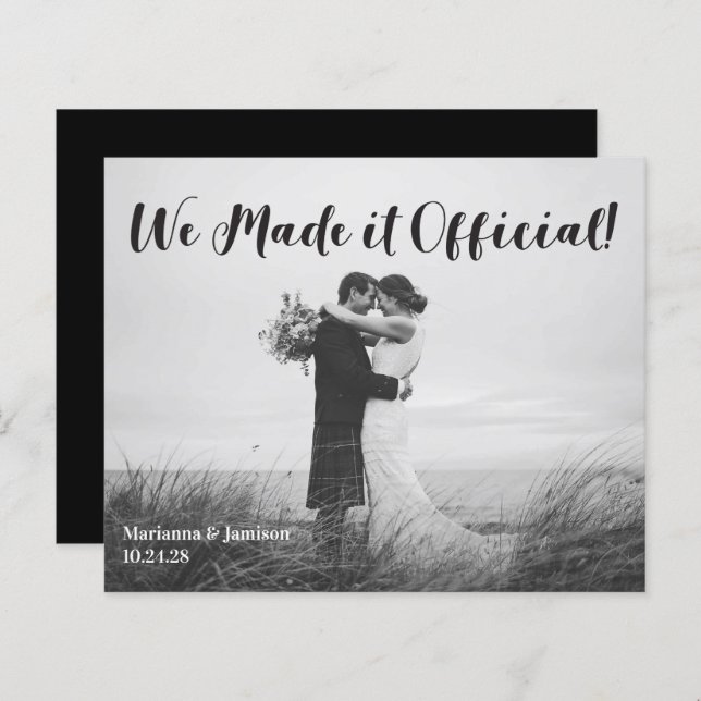 Budget Handwritten Typography Wedding Announcement (Front/Back)