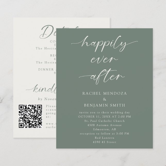 Budget Happily Ever After Wedding 2-Sided Details  (Front/Back)