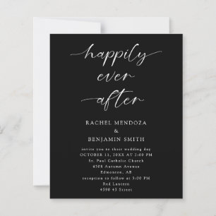 Budget Happily Ever After Wedding Minimal Black