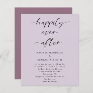 Budget Happily Ever After Wedding Purple Elegant