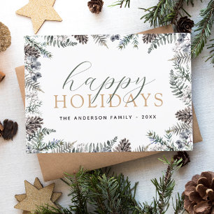 Budget Happy Holidays Christmas Dusty Blue