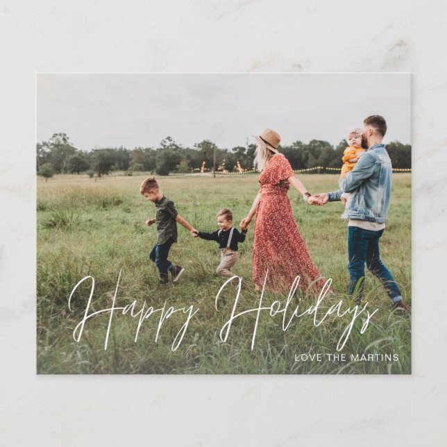 Budget Happy Holidays Modern Script Photo 2 Flyer (Front)