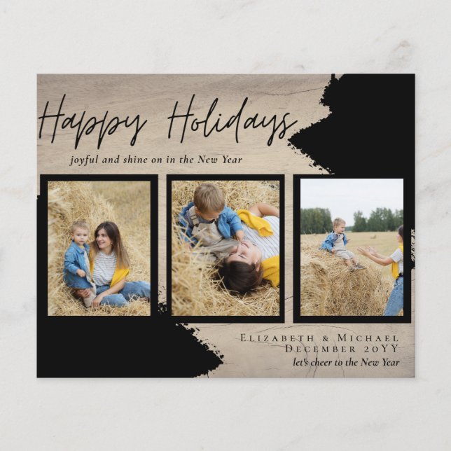 Budget Happy Holidays Photo Cards Abstract Modern (Front)