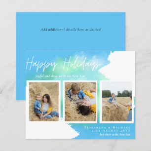Budget Happy Holidays Photo Cards Abstract Modern