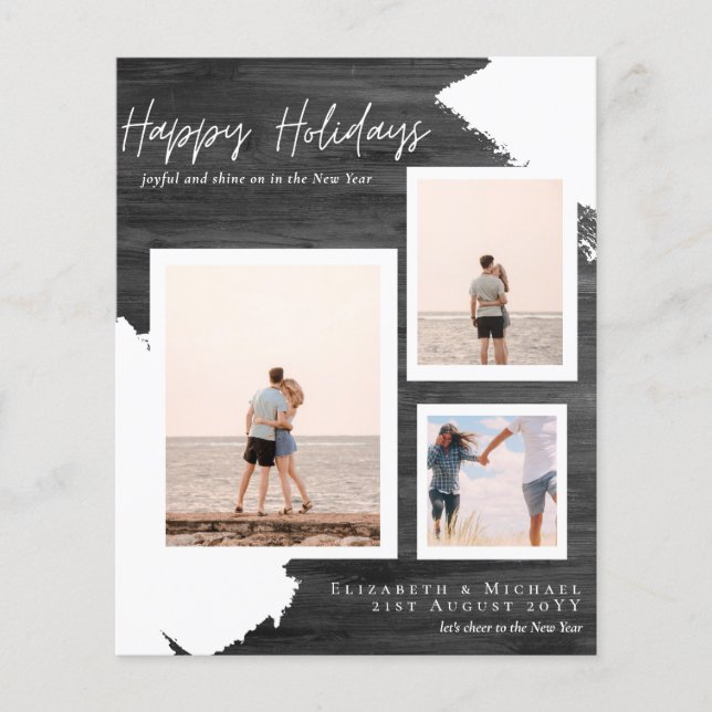Budget Happy Holidays Photo Cards Abstract Modern (Front)