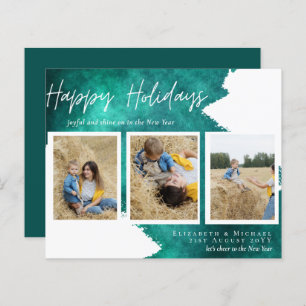 Budget Happy Holidays Photo Cards Abstract Modern
