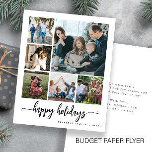 Budget happy holidays photo collage greeting Card
