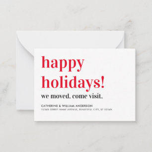 Budget Happy Holidays We've Moved Visit Moving Card